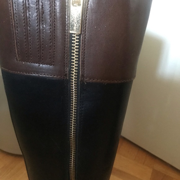 Michael Kors Hayley Black Brown Flat Riding Boots - Size 5 / 35 M - Picture 10 of 12